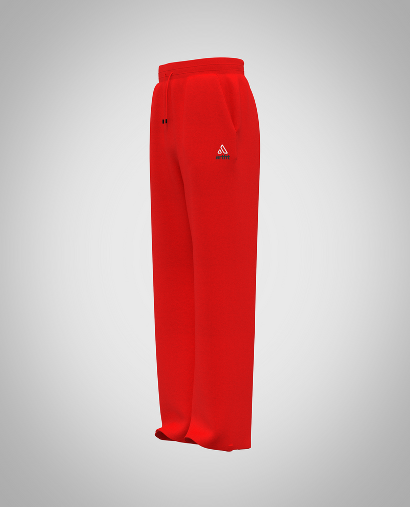 Kids Red Wide Legged Pants(Heavy Fabric)