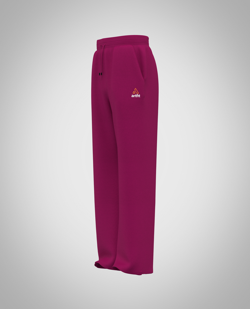 Kids Fuchsia Wide Legged Pants(Heavy Fabric)