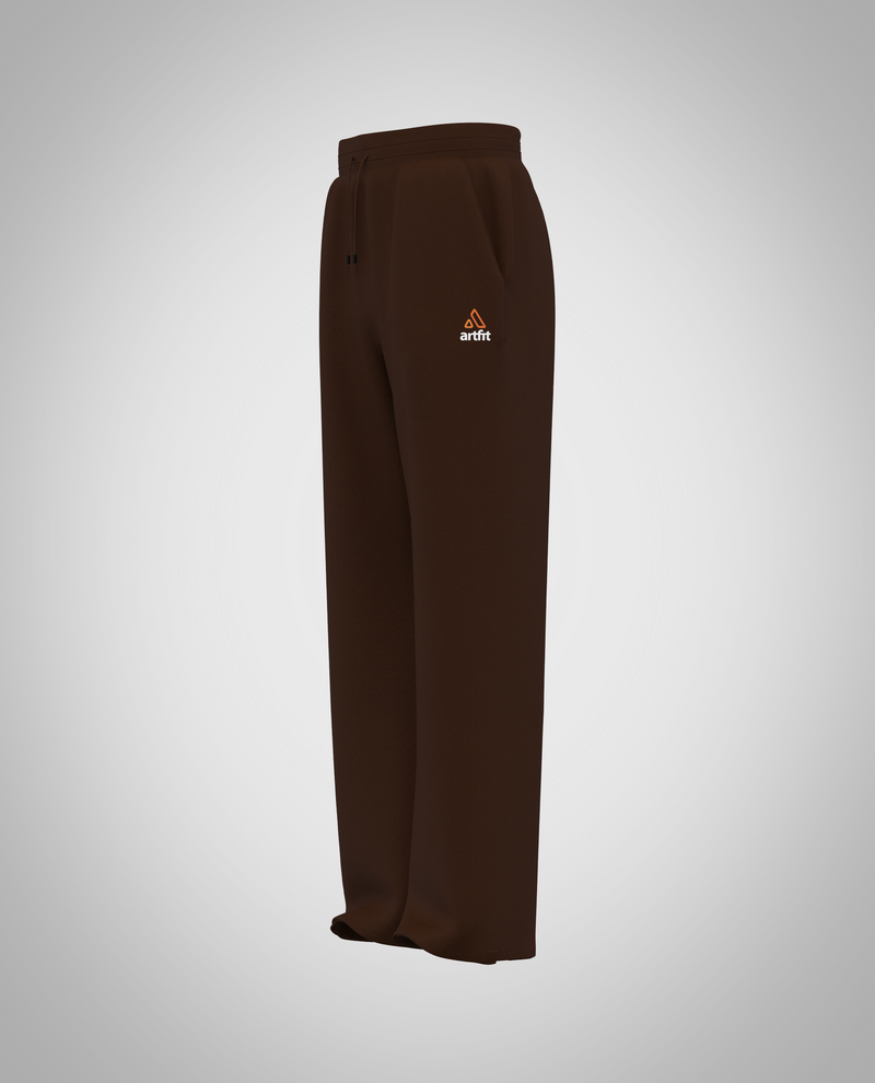 Kids Dark Brown Wide Legged Pants(Heavy Fabric)