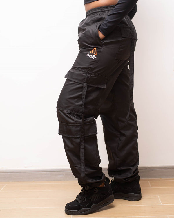 Black Sanaa Parachute Cargo Pants