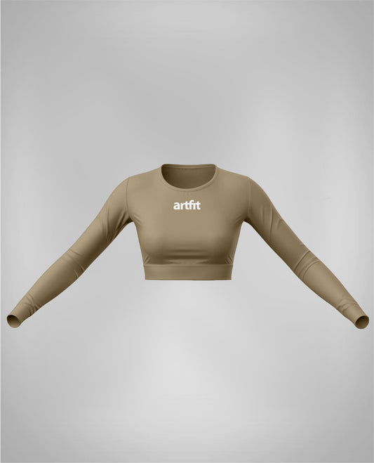 Amahle Lady Long Sleeve Crop Top- Jungle Green