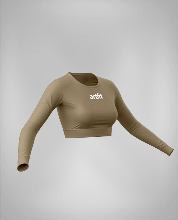 Amahle Long Sleeve Crop Top- Jungle Green