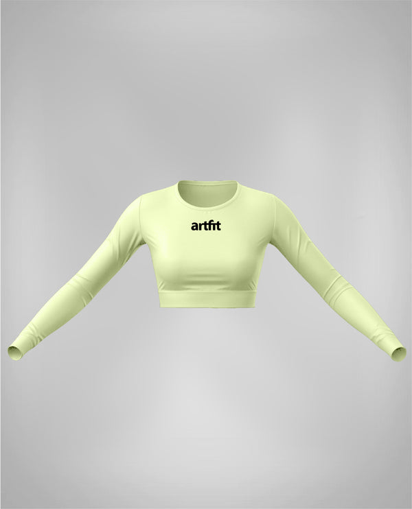 Amahle Lady Long Sleeve Crop Top- Mint green