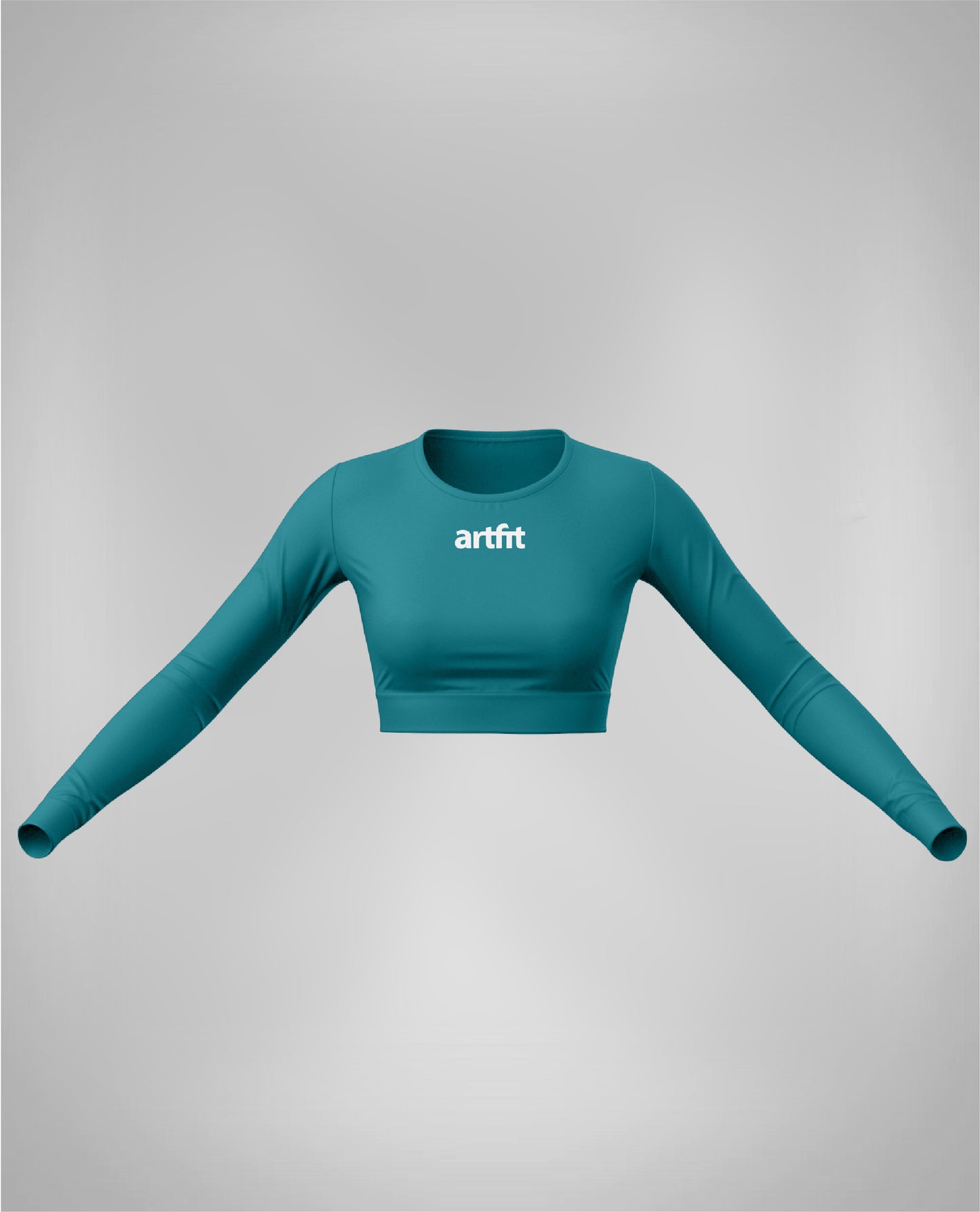 Amahle Lady Long Sleeve Crop Top- Hunter green