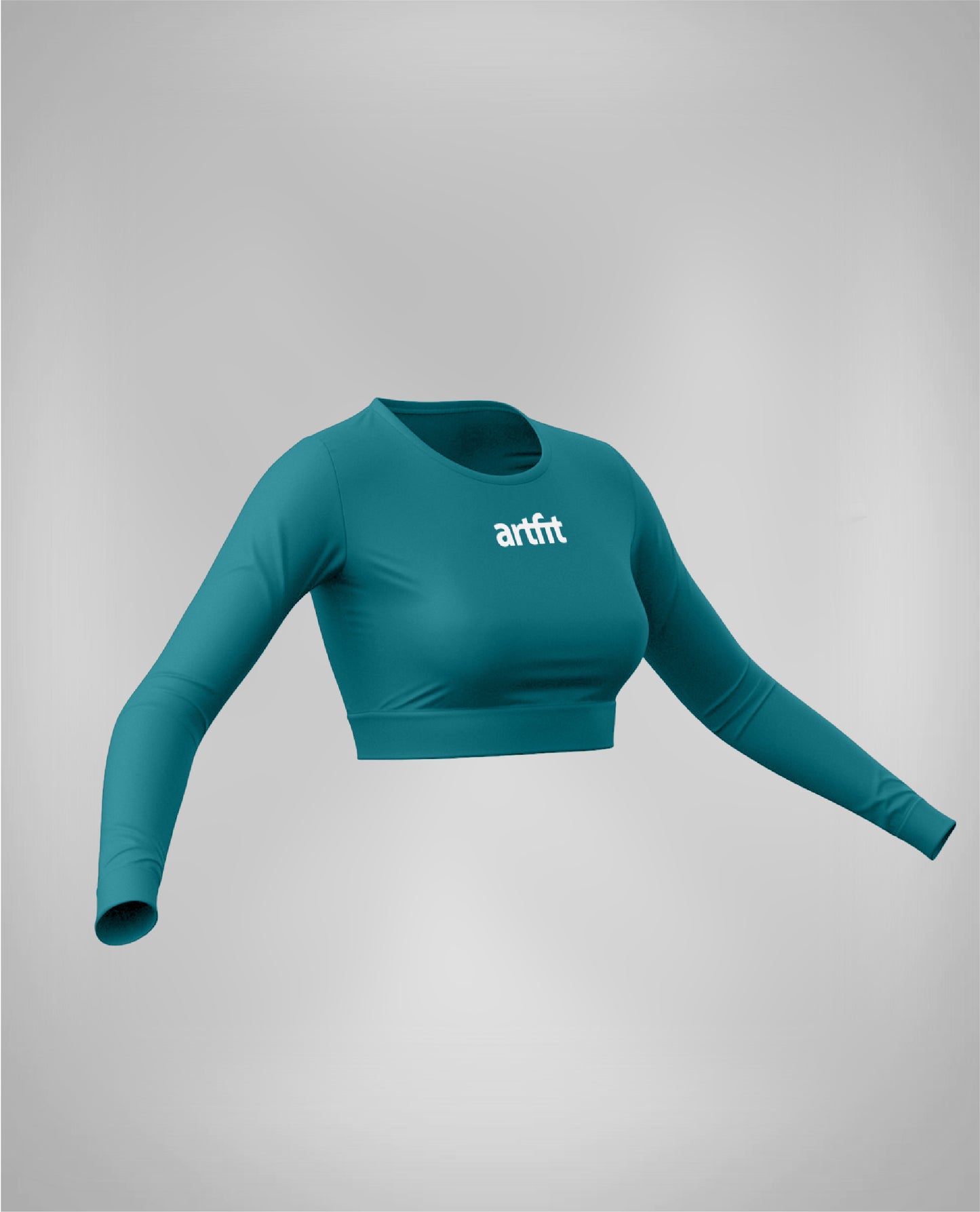 Amahle Lady Long Sleeve Crop Top- Hunter green
