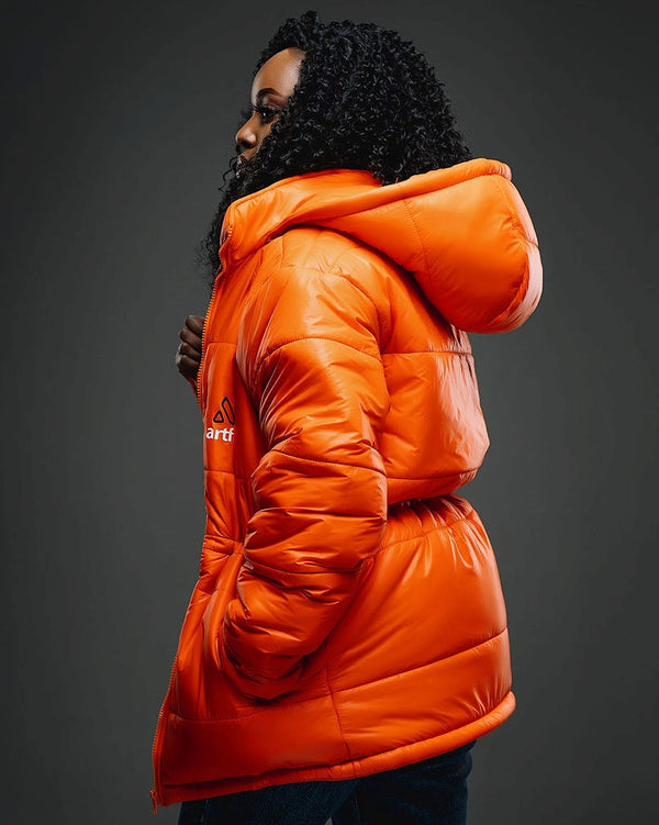 Swanky Timeless Puffer Jacket- Orange