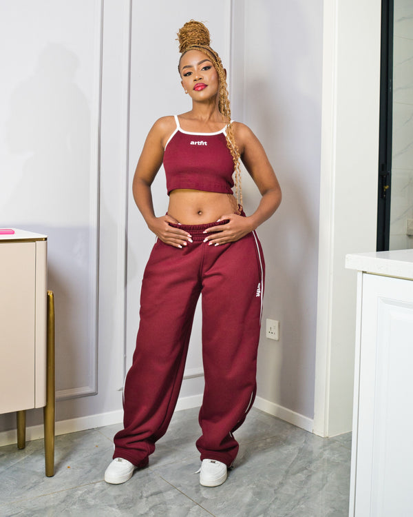 Rubi Wide Legged Pants - Burgundy