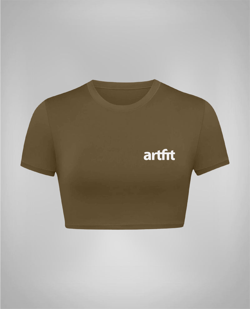Amahle Short Sleeve Crop Top- Jungle Green