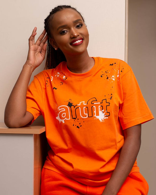 Splatter T-shirt - Orange