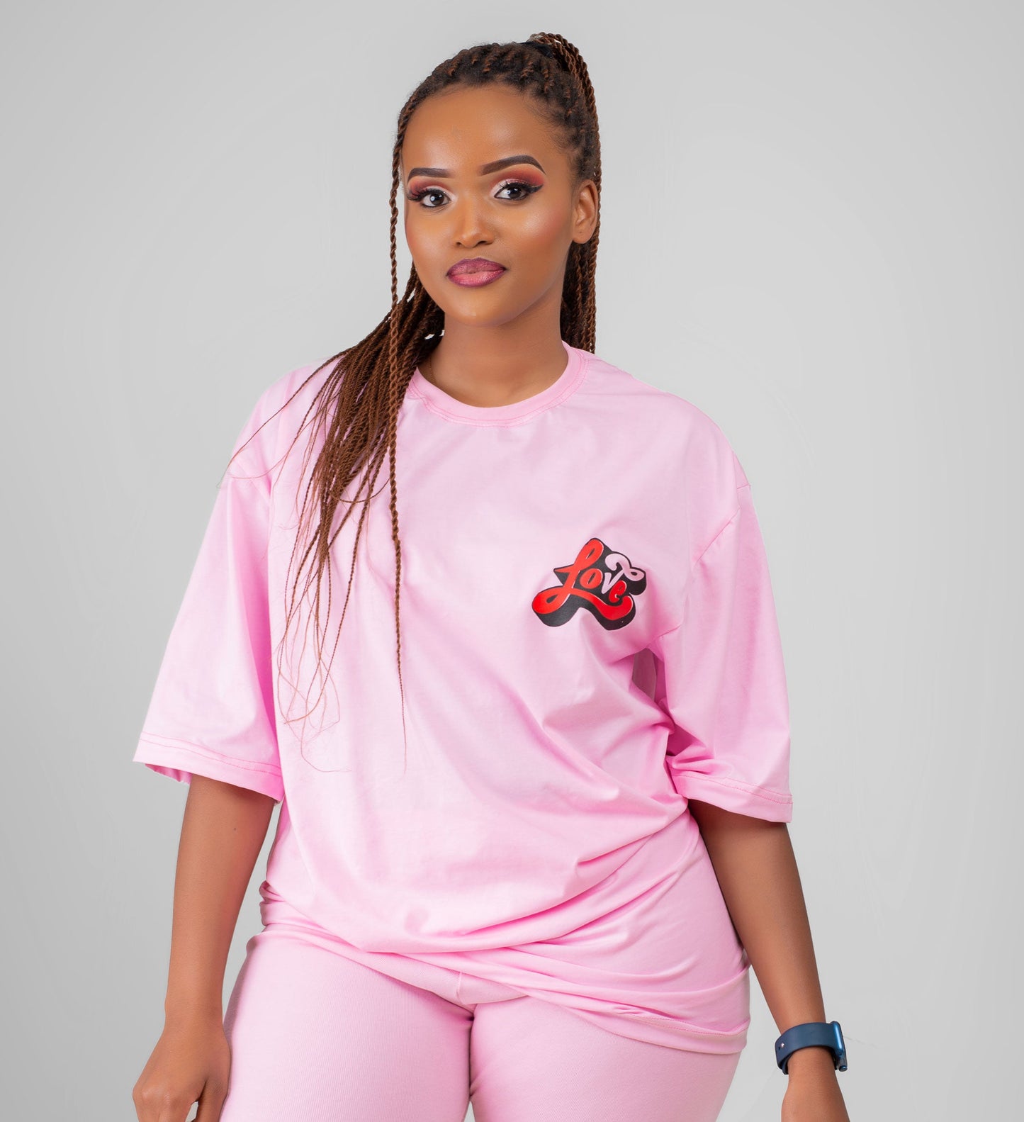 Oversized Love Collection Tshirt - Baby Pink